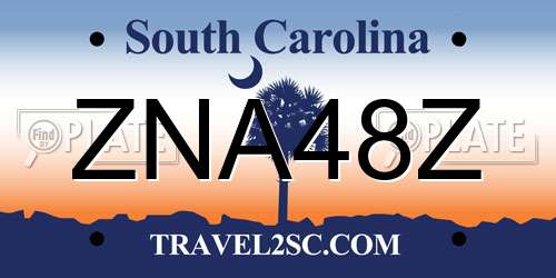 ZNA48Z South Carolina License Plate