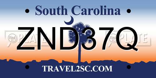 ZND37Q South Carolina License Plate