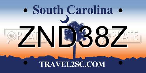 ZND38Z South Carolina License Plate