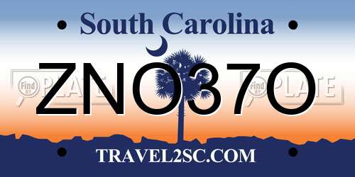 ZNO37O South Carolina License Plate