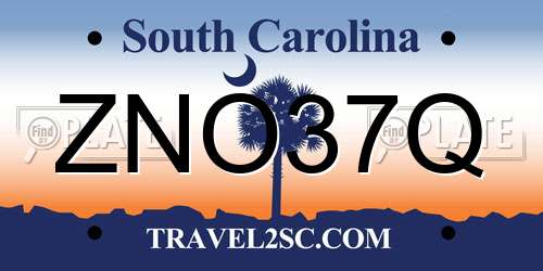 ZNO37Q South Carolina License Plate
