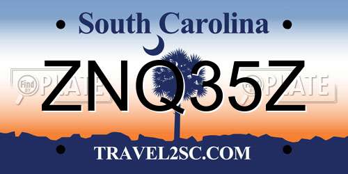 ZNQ35Z South Carolina License Plate