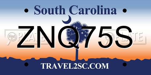 ZNQ75S South Carolina License Plate