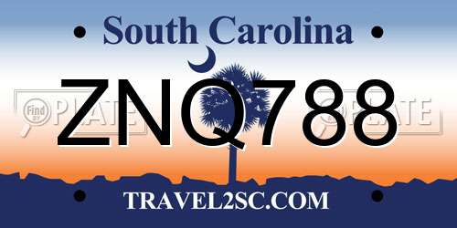 ZNQ788 South Carolina License Plate