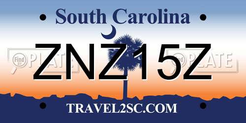ZNZ15Z South Carolina License Plate