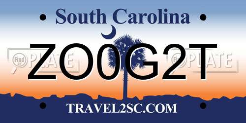 ZO0G2T South Carolina License Plate