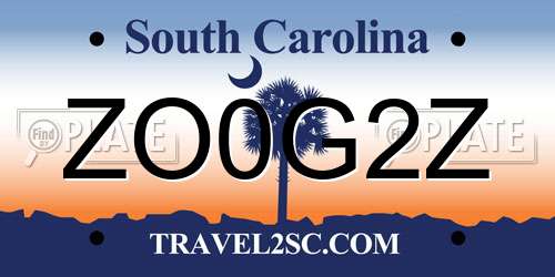 ZO0G2Z South Carolina License Plate