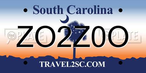 ZO2Z0O South Carolina License Plate