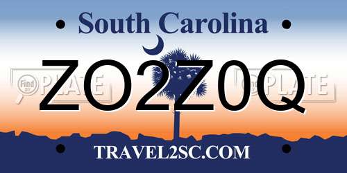 ZO2Z0Q South Carolina License Plate