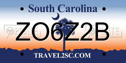 ZO6Z2B South Carolina License Plate