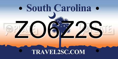 ZO6Z2S South Carolina License Plate