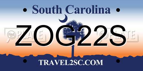 ZOG22S South Carolina License Plate