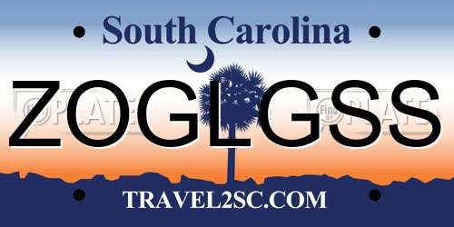 ZOGLGSS South Carolina License Plate