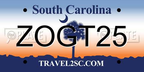 ZOGT25 South Carolina License Plate