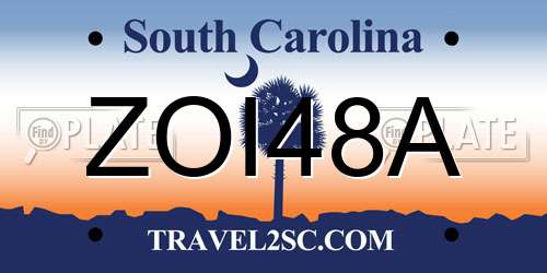 ZOI48A South Carolina License Plate