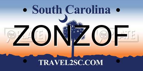 ZONZOF South Carolina License Plate
