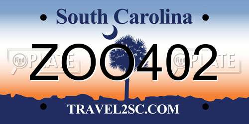 ZOO402 South Carolina License Plate