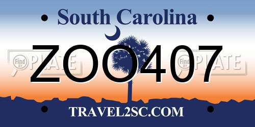 ZOO407 South Carolina License Plate
