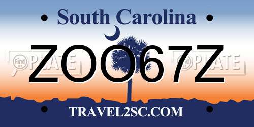 ZOO67Z South Carolina License Plate