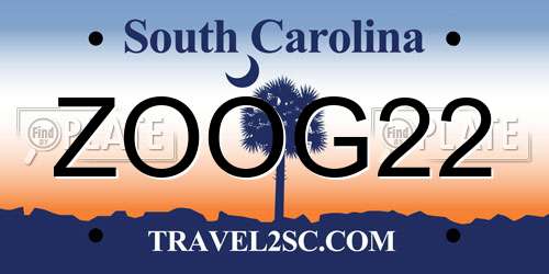ZOOG22 South Carolina License Plate
