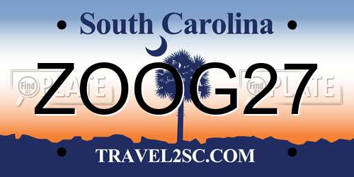 ZOOG27 South Carolina License Plate