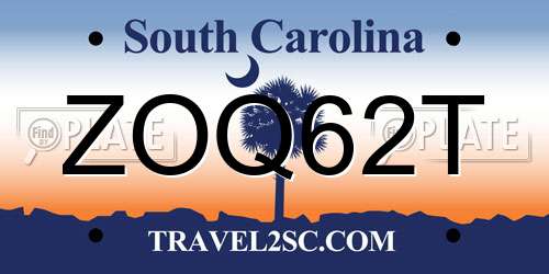 ZOQ62T South Carolina License Plate