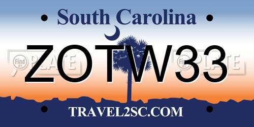 ZOTW33 South Carolina License Plate