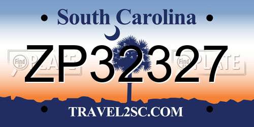 ZP32327 South Carolina License Plate