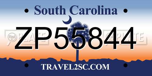ZP55844 South Carolina License Plate