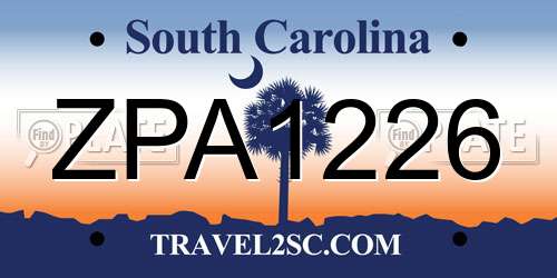 ZPA1226 South Carolina License Plate