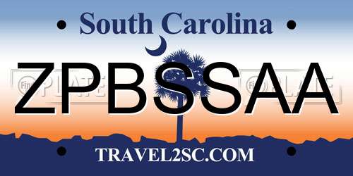 ZPBSSAA South Carolina License Plate