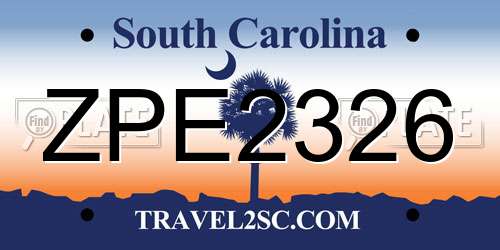 ZPE2326 South Carolina License Plate
