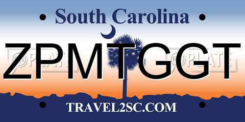 ZPMTGGT South Carolina License Plate