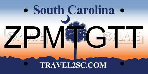 ZPMTGTT South Carolina License Plate