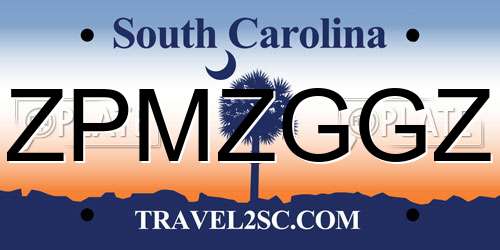 ZPMZGGZ South Carolina License Plate