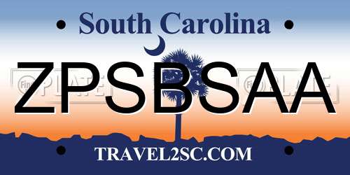 ZPSBSAA South Carolina License Plate