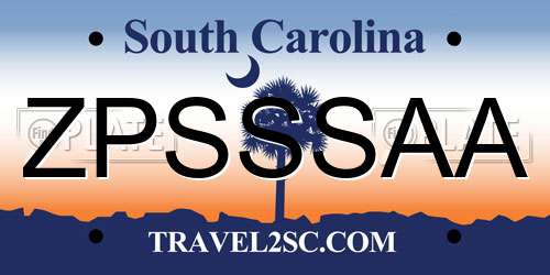 ZPSSSAA South Carolina License Plate