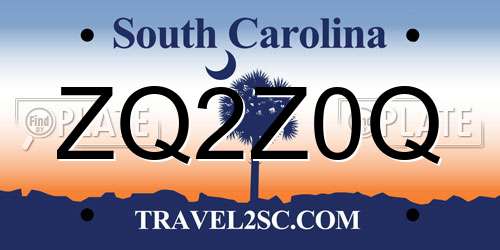 ZQ2Z0Q South Carolina License Plate