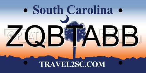 ZQBTABB South Carolina License Plate