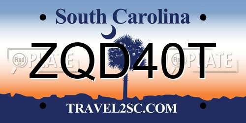 ZQD40T South Carolina License Plate