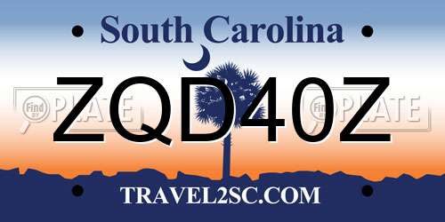 ZQD40Z South Carolina License Plate