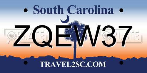 ZQEW37 South Carolina License Plate