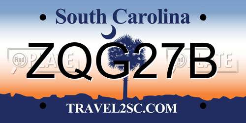 ZQG27B South Carolina License Plate
