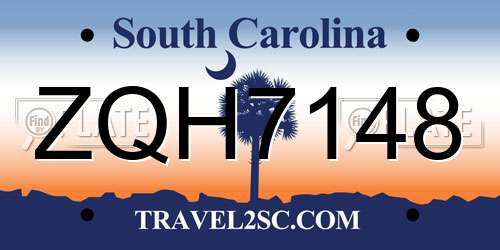 ZQH7148 South Carolina License Plate