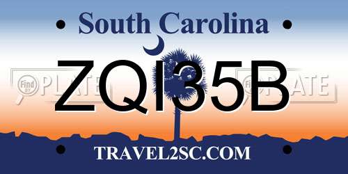 ZQI35B South Carolina License Plate