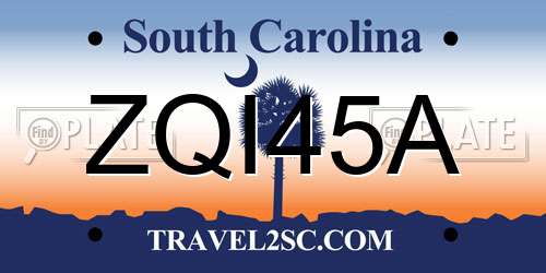 ZQI45A South Carolina License Plate