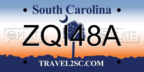 ZQI48A South Carolina License Plate