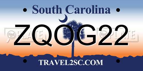 ZQOG22 South Carolina License Plate