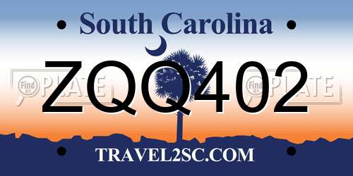 ZQQ402 South Carolina License Plate