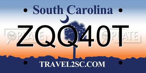 ZQQ40T South Carolina License Plate